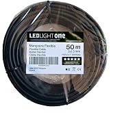Led Light One Electric Cable H05VV-F Hose 3x1.5 mm 50 m Black Service Voltage 500v Maximum Working Temperature 70&ordm; for Fixed
