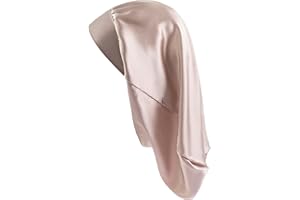 Desmend cuffia seta capelli notte dormire proteggere i capelli adatto per capelli lunghi fino alle spalle, capelli corti e ricci 32×42cm (1 pezzo Grigio Elegante)