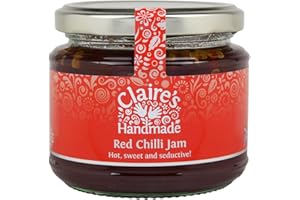 Claire's Handmade - Red Chilli Jam (225g) - Traditionally Made Hot and Sweet Jam, Suitable for Vegetarian, Vegan & Gluten Free Diets, GMO Free