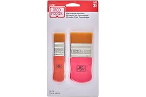 Plaid: Craft Mod Podge - Set di pennelli da 2,5 cm, 2/Pkg, multicolore, 22,86 x 12,06 x 1,16 cm