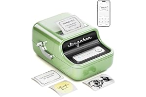 NIIMBOT Máquina para etiquetar con 1 Rollo de Cinta Libre B21S Vintage de 50mm de Ancho, Impresora térmica de Etiquetas de Negocios (Verde)