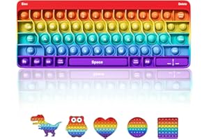BDwing Silikonowa Zabawka Sensoryczna Push Bubble Pop Fidget, Trwała Tęczowa Zabawka Antystresowa, Sensoryczna Zabawka Lagodząca Lęk, Odpowiednia dla Dzieci, Rodziny i Przyjaciół (Klawiatura)