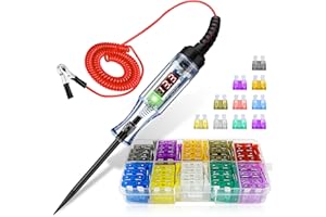 ADNEWX Fusibili Tester per Circuiti Auto, 2,5-32 V Tester per Circuiti Elettrici con Display Digitale a LED, 10 Tipi di Fusibili per Auto per Circuiti, Interruttori