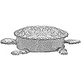 MAA SILVER Pure Silver Haldi Kumkum Dabbi Box BIS Hallmarked with Tortoise Kachua Shape & Beautiful Design Perfect for Gifting Home Office Puja Use (925 Purity)(60 Grams Silver)