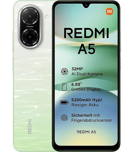 XIAOMI Redmi A5 4G - Smartphone 3GB+64GB, Appareil Photo 32MP, Batterie 5200mAh, Déverrouillage Empreinte/visage (Noir) - 3