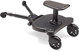 GLOBAL Pedana passeggino universale con sellino incluso | Compatibile con la maggior parte dei modelli | Pedana buggy board per bambini (25 kg) | Design a due ruote con cinghia di sospensione.