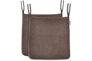 BALCONY & FALCON Juego de 2 Cojines para Silla, 1 cojín de Espuma viscoelástica para Silla, Exquisito Tejido x 1, Mullido, para sillas de casa y jardín, colección marrón Oscuro