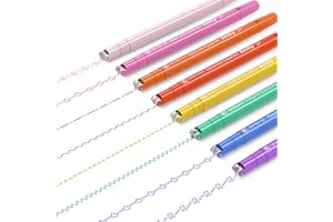 AECHY 8PCS Colored Curve Pens for Note Taking, Dual Tip Pens with 8 Different Curve Shapes & 8 Colors Fine Lines, Curve Highlighter Pen Set for Kids Journaling Note Taking Supplies