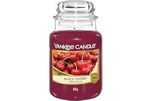 Yankee Candle Black Cherry Świeca Zapachowa, Szkło, Czarny, do 150 godzin palenia