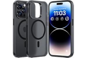 BENKS etui magnetyczne do iPhone’a 14 Pro 6,1 cala (2022), kompatybilne z Magsafe, odporne na uderzenia w jakości wojskowej (SGS), przezroczyste, matowe, smukłe, gładkie