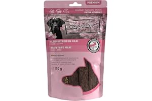 Chewies Strisce di carne Maxi in 100% agnello, 150 g, strisce di carne per cani, carne di agnello secca, strisce da masticare, ipoallergeniche e senza cereali, carne secca di agnello