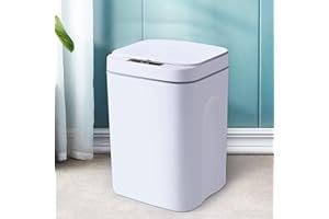 DSYOGX Cubo de Basura Automático con Sensor de Movimiento, 16 Litros, Es Adecuado para Cocina, Dormitorio, Baño, Sala de Estar y Balcón, Blanco