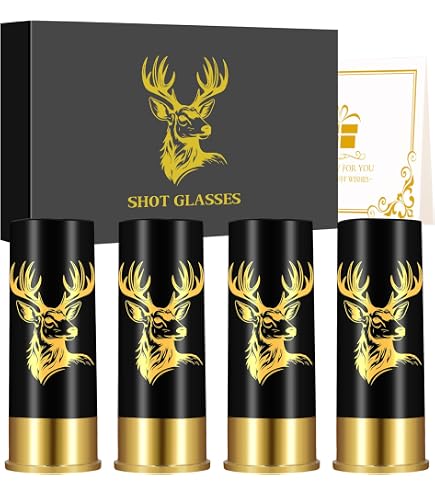 4 Verres à Shot En Forme De Cartouche – Calibre 12, 40 Ml – En Plastique Dur, Pour Fêtes, Festivals – Idée Cadeau Originale