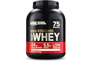 Optimum Nutrition Gold Standard 100% Whey, Poudre de Protéines pour la Construction et la Récupération Musculaire, avec Glutamine et Acides Aminés BCAA Naturels, Non aromatisé, 75 Portions, 2.25 kg