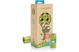 EARTH RATED Classificazione terrestre - 21 x 15 sacchetti ecologici per cacca - Inodore - 1 pezzo