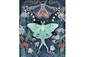 Lilingyu Diamond Painting Kits, 5D Diamond Art for Adults Kids Diamond Painting Kits Accessories Full Drill Kit Crystal Pictures Home Wall Decor Gifts (Luna Moth)