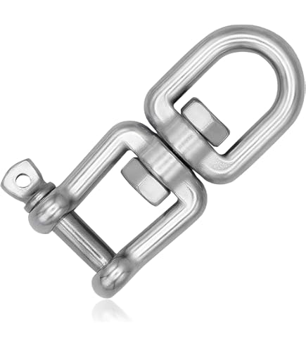 Manille Pivotante Robuste 304 Dispositif De Manille De Roulement D'ancre De Rupture D'anneau De Pivot D' Ier Inoxydable Pour Le Le E(6mm) Mousqueton Tournant+Mousqueton Tournant Mousqueton Tournant M