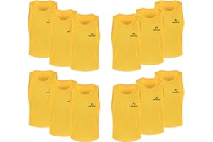 FIBOGOUP Football Bibs [12 Pack], Quick-Dry Multi Sports bibs,Durable Training bibs FOR Kids to Aldut,Universal size, suitable for various scenarios