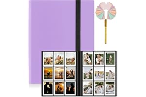 Aupipiroo Fotoalbum mit 432 Taschen Kompatibel für Fujifilm Instax Mini Film Mini 9 8 7s 25 50s Mini Link Drucker Lila