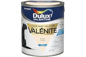 Dulux Valentine Peinture Laque Valénite Glycéro multisupport intérieur-extérieur – Grande résistance pour boiseries et ferronneries - aspect Mat Blanc Cassé 2L