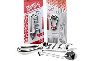 Plumb Chum universal bleed key, meter box key, The original Keyring Plumbing Multi Tool for professional and DIY, magnetic hex holders, radiator balancing tool, bottle opener, coin tool, 10mm spanner.