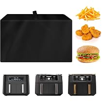 Copertura Antipolvere In Nylon Per Friggitrice Ad Aria Ninja AF400EUCP/AF400EU/AF451EU/AF300EU - Impermeabile E Pieghevole, 43x35x34 Cm, Nero - 3