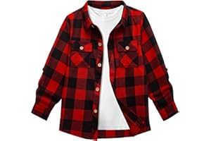 SwissWell Camicia a Quadri Ragazzi Ragazzo Flanella Camicie Bambini Bambino Maniche Lunghe Classica Autunno Inverno Camicia