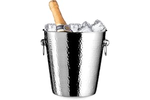 Premier Housewares 0508908 Seau à Champagne en Acier Inoxydable Effet Martelé
