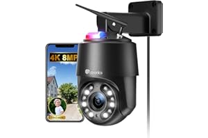 ctronics 4K 8MP 16X Optischer Zoom Überwachungskamera Aussen mit Auto Cruise/Tracking/Zoom,2,4/5GHz PTZ WLAN Kamera Outdoor mit Personen/Fahrzeug/Tiererkennung,60M Farb-Nachtsicht,Cloud/SD (schwarz)