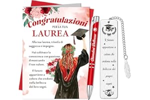 HOWAF Biglietto Laurea Dottoressa Biglietto Auguri Laurea, Biglietti Laurea Dottoressa Biglietti Auguri Laurea, con Segnalibro Laurea, Penna Dottoressa per Regalo Laurea Donna, Bomboniere Laurea