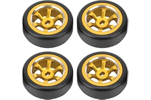 VGEBY Neumáticos RC de 4 Piezas, aleación de Aluminio 1/28, neumáticos de Deriva a Escala RC, Ruedas y neumáticos para Coche RC, Accesorios Aptos para Wltoys K969 K989 P929