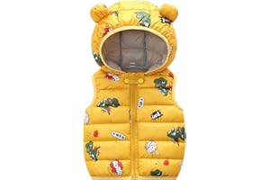 UNOSHENG Niños Niños Pequeños Bebé Niño Sin Mangas Invierno Sólido Abrigos Capucha Chaleco Ropa Exterior Trajes Ropa de Plumas Chaqueta Niños Niñas
