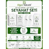 Ağol Tekstil Tek Kullanımlık &Ccedil;ift Kişilik Seyahat Seti | Nevresim Takımı + 10&rsquo;lu Havlu | Tatil, Misafir, Refakat ve Kısa S&uuml;re