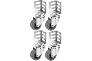 Dörner + Helmer Lenkrollen mit Winkelblech, 4er-Set, 50mm x 22mm, 120kg Tragkraft, 52mm x 37mm Winkel, Verzinkt