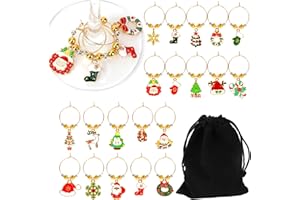 OOTSR 20 Segna Bicchieri Calici da Vino, Natale Identificatore Charms Segnabicchieri Ciondoli per Bicchieri da Vino, Degustazioni Feste e Festività Decorazioni