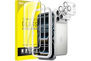 JETech Ochraniacz Ekranu dla iPhone 17 Pro Max 6,9 Cala z Ochraniacz Obiektywu Aparatu, Narzędzie Łatwej Instalacyjne, Twardości 9H Szkło Hartowane Film, HD Przejaśniać, 2 Sztuki Każdy