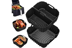 GICCTYBLE 3 Pezzi Teglie Silicone per Friggitrice ad Aria, 19-23cm Contenitori Friggitrice ad Aria Accessori per Cosori 5,5L/6L/6,2L, Philips 2000 NA230 6,2L, Teglia in Silicone per Air Fryer Contenitori