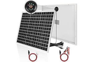 【50W Panel Solar 18V Kit】DERUXI Placa Solar 50 W Kit:Mono Cargador Solar 50W con Integrado Controlador de Carga PWM 6A+2 Pare de Cable SAE,PV Placas Solare Camper para Baterías GEL, AGM, LiFePO₄ 12V