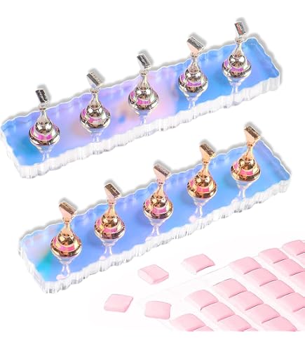 Etercycle Nagel-Übungsständer Set - 2 Ständer & 10 Trainer Mit Magnetischer Basis & Klebemasse