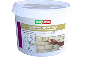 Parexlanko - Joint Authentique Plaquettes de Parement - Blanc cassé - Pour plaquettes, briquettes et pierres de parement - Murs intérieurs et extérieurs - Jusqu’à 3 cm - 15kg