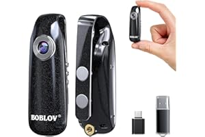 BOBLOV 007 Small Body Cameras, 1080P Portable Pocket Tiny Body Cams with Back Clip, User-Friendly Mini Camera Bodycams, Loop Recording for Bike/Pet/Home/Proof/Personal Safety (No Card Style)
