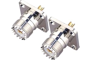 TUOLNK 2er Pack SO239 UHF Buchse 4 Loch Chassismontage Anschluss Flanschplatte UHF RF Koax Adapter UHF Buchsenstecker PL259 Lötkelch Koaxialstecker UHF Adapter