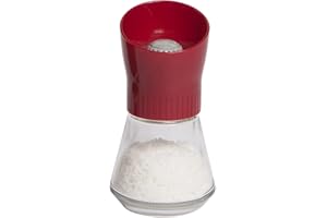 T&G Woodware Sola Salt Mill with Top and Glass Base, Red