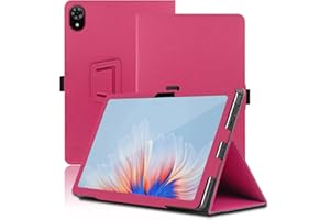 ENVIBE Funda para DOOGEE U9, 10.1 Inch, DOOGEE U9 Tablet Funda, Funda Protectora Plegable con Soporte para Lápiz y Correa para la Muñeca, Protección Total. (Rojo)