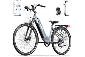 ONESPORT OT05 Pro Bicicletta Elettrica, 27.5 Pollice Bici Elettrica MTB 36V 22.5AH Batteria da Autonomia 140KM, 250W Bicicletta Donna e Uomo con Sensore di Coppia & Freno Idraulico, 25KM/H