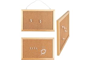 WESTOCK WE-STOCK Bacheca in Sughero con Cornice in Legno - 20x30cm - Perfetta per Ufficio, Casa e Scuola