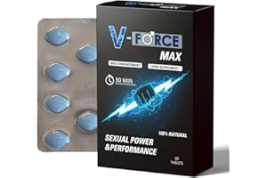 V-Force MAX Blue Pills for Men Extra Strong 100mg - Amplified Enhanced Strength & Firmness - Stronger & Harder Performance for Prolonged Results Food Supplement Tablets UK (20 Count (Pack of 1))