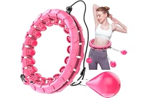 LEAFIA Smart Hula Hoop, Detachable 24 Sections and Adjustable Soft Tire Massage, No Falling, for Adults, kids, Beginners, Children, Fitness, Massage, Weight Loss, Exercise, Weighted, Sports, Training