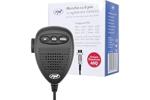 PNI Micrófono de 6 Pines con Parte metálica para Estaciones de Radio
