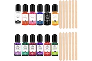 MXYZQDE 12 PCS Farbpigmente Für Gießpulver, 10ml Farbe Für Gießpulver, DIY Colored Pigment Creative Design for Crafts Raysin Gießpulver Für ArtHandmade Project Vibrant Colors Für Artists and Crafters